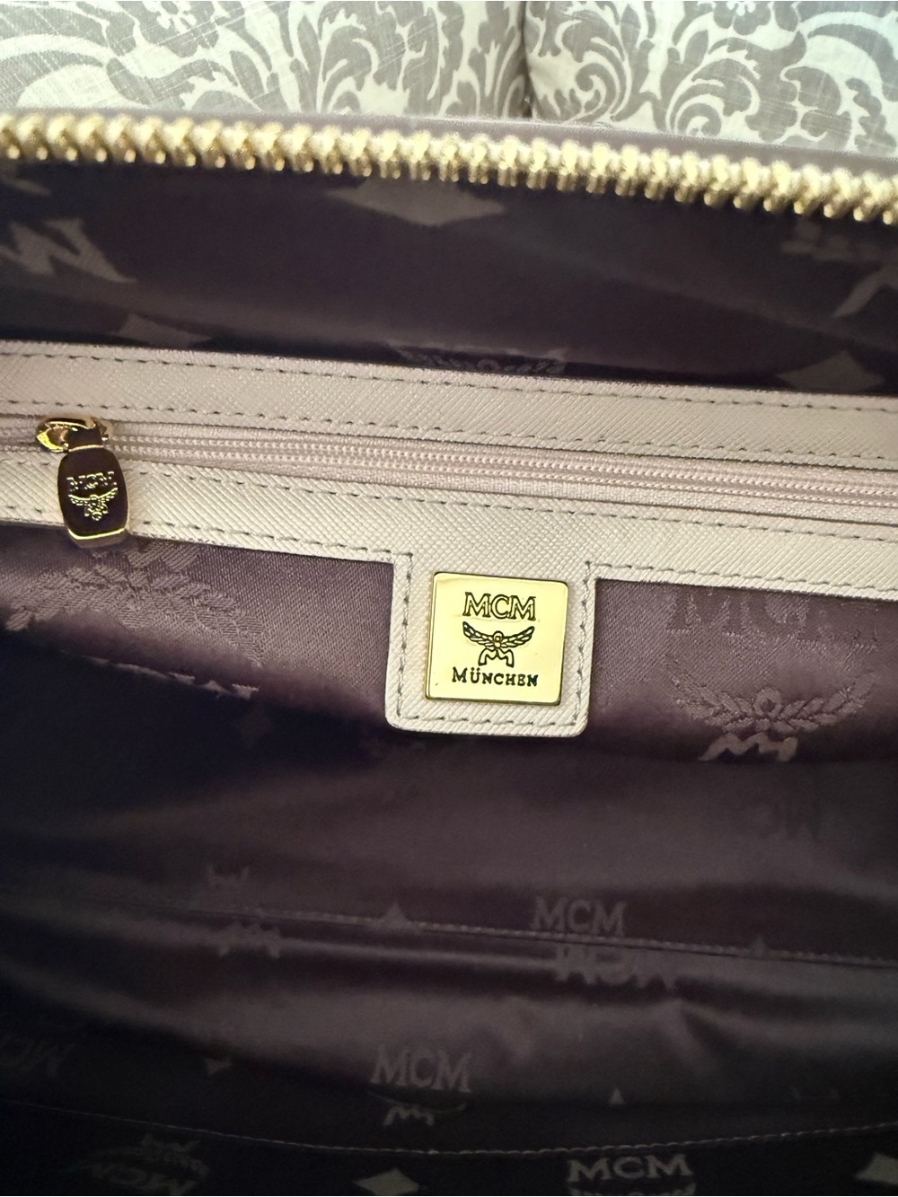 MCM Beige/Taupe Leather Dome Satchel with Gold Hardware - Picture 13 of 16